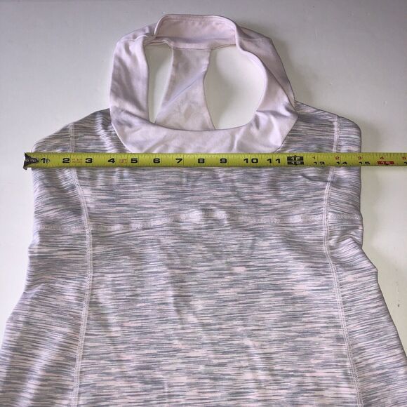 Lululemon Scoop Neck Tank Pink Gray Space Dye Racerback Built In Shelf Bra S 8 - Picture 5 of 10